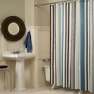 Shower Curtain Colourful Stripes Print Thick Fabric Water resistant W78 x L71