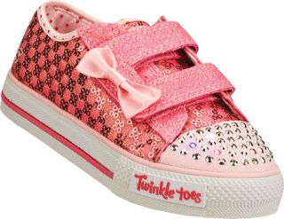 Girls Skechers Twinkle Toes Shuffles Sweet Steps   Pink Casual Shoes