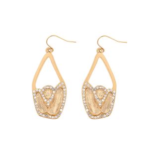 10021  Kara Ross Crystal Chunky Dangle Earrings, Womens