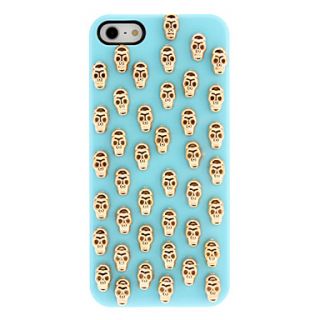 3D Golden Cool Skull Covered Hard Case with Nail Adhesive for iPhone 5/5S (Assorted Colors)