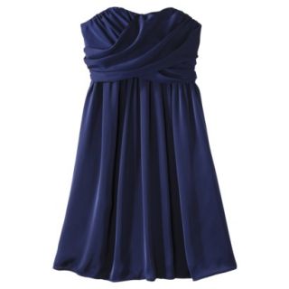 TEVOLIO Womens Satin Strapless Dress   Academy Blue   2