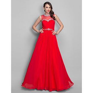 A line/Princess Jewel Floor length Chiffon Evening/Prom Dress