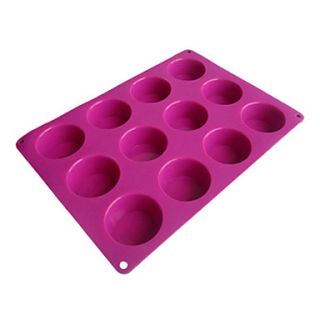 Twelve Holes Round Muffin Baking Tray, Silicone (Color Randoms)