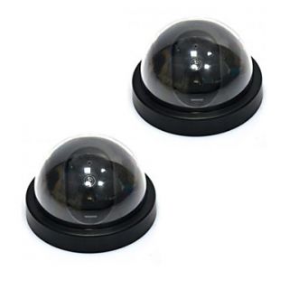 2 Pack Dummy Fake Imitation Dome Security Cameras with Flashing Light LED Home CCTV Simulated Surveillance Cameras