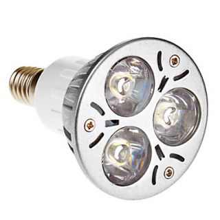 E14 3W 270LM 6000K Cool White Light LED Spot Bulb (AC 85V 265V)