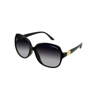 LIZ CLAIBORNE Funky Square Frame Sunglasses, Black, Womens