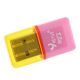USB 2.0 Micro SD/TF Card Reader with Light Pink