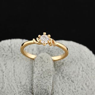 Yueli Womens 18K Gold Zircon Ring J0304