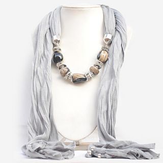 Fashion Asymmetrical Jewel Shell Chain Scarf