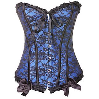 Darling Clothes Womens Blue Sexy Flower Print Corset