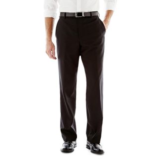 Stafford Travel Flat Front Suit Pants, Black, Mens