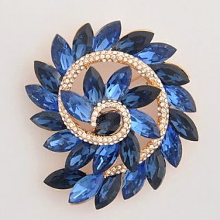 Vortex Alloy Rose Gold Plated and Blue Crystal Brooch