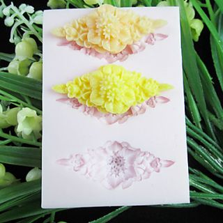 Three Holes Rhombus Flower Silicone Mold Fondant Molds Sugar Craft Tools Resin flowers Mould Molds For Cakes