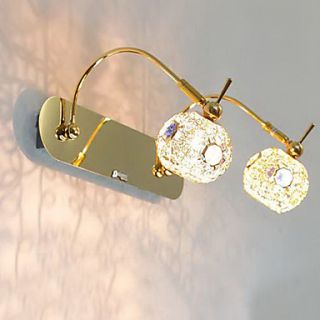 Bathroom Wall Lamp, 2 Light, Modern Metal Golden Electroplating