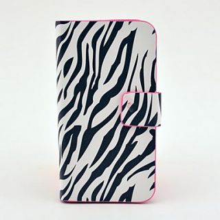 Zebra Stripe Pattern Full Body Leather Tpu Case for iPhone 4/4S