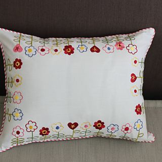 Country Embroidery Cotton/Polyester Decorative Pillow Cover