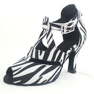 Customized Womans Satin Zebra And Leopard Dance Shoes For Latin/Ballroom Sandals