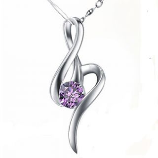 MISS U Womens Purple Diamond Necklace