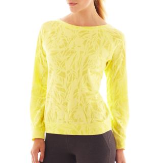 Xersion Burnout Back Zip Sweatshirt, Yellow, Womens