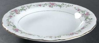 Lynns China Clarabelle Large Rim Soup Bowl, Fine China Dinnerware   Noble,Pink