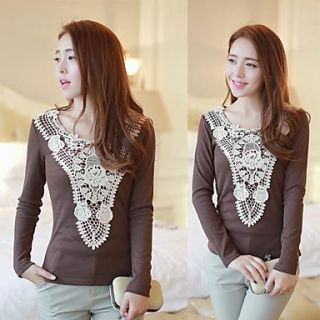 Womens Lace Round Neck T Shirt