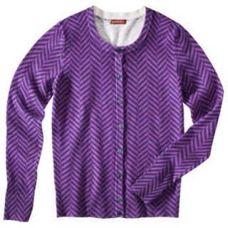 Merona Womens Ultimate Crewneck Cardigan Sweater   Purple/Navy M
