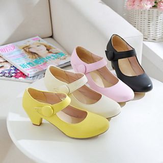 Faux Leather Chunky Heel Mary Jane Heels Shoes(More Colors)