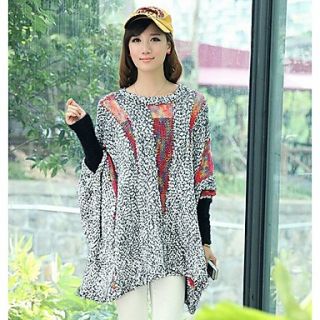 Womens Mesh Cut Out Cape Sleeve Blouse