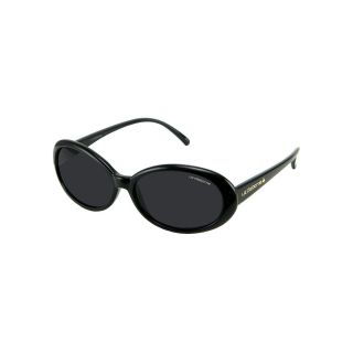 LIZ CLAIBORNE Oval Frame Sunglasses, Black, Womens