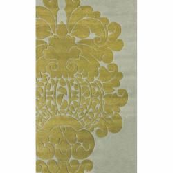Nuloom Handmade Modern Damask Grey Wool Rug (6 X 9) (GreyPattern FloralTip We recommend the use of a non skid pad to keep the rug in place on smooth surfaces.All rug sizes are approximate. Due to the difference of monitor colors, some rug colors may var