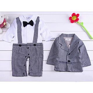 Boys Spring Autumn Long Sleeve ShirtsSuspenders Design RompersCoat Cotton Twinsets for 70~100cm