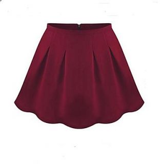 Womens Solid color Pleats Mini skirts