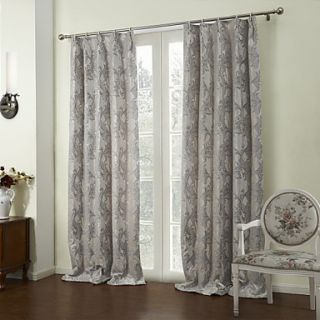 (One Pair) Modern Heavy Abstract Floral Jacquard Blackout Curtain