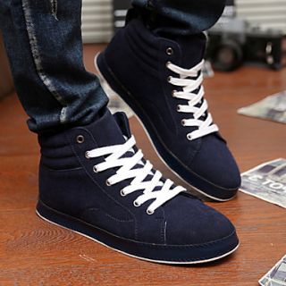 Mens Leather Flat Heel Fashion Sneakers Shoes With Lace up(More Colors)