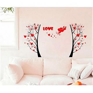The Angel Cupids Arrow Red Heart Tree Pattern PVC Wall Art Stickers Wallpapers Decals