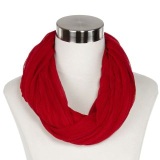 MIXIT Pleated Infinity Scarf, Red, Womens