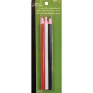 Dritz Longarm Quilters Film Marking Pencils   3/pkg One Each Of Red, White   Black