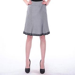 Cerel Stitching Lace Vintage A line Midi Skirt