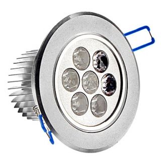 7W 3500K 600lm 7 LED Warm White Light Ceiling Lamp w/ Driver   Silver (AC 89~265V)