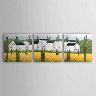 Hand painted Landscape Oil Painting with Stretched Frame   Set of 3