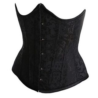 CAOJI Womens Sexy Button Strapless Corset and T back