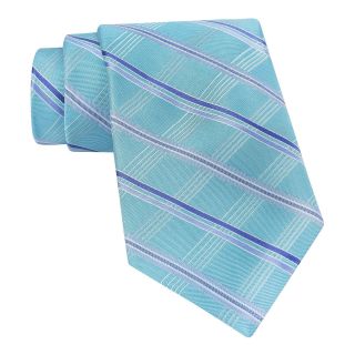 Stafford Classy Grid Tie, Aqua, Mens
