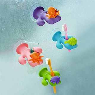 Silicone Coral Shaped Tooth Brush Holder, Random Color, W2cm x L6.5cm x H8.7cm