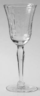 McBride Mcb24 Wine Glass   Gray Cut Rose Design, Smooth Stem