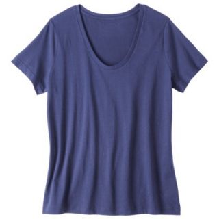 Pure Energy Womens Plus Size Short Sleeve Scoop Neck Tee   Blue 4X