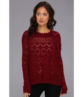 Gabriella Rocha Cut Out Long Sleeve Sweater Womens Sweater (Burgundy)