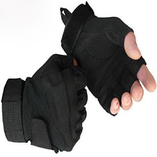 Mens Black Tactical Anti skid Cycling Half Finger Gloves