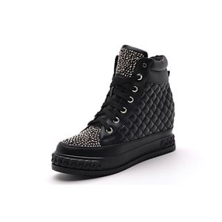 MLKL Casual Dunk High Increased Slope Thick Platform Wedge Heel Shoes(Black)