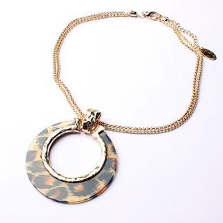 ME Gold Plated Circle Leopard Pattern Necklace