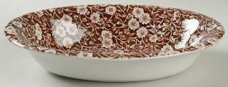 Staffordshire Calico Brown 9 Oval Vegetable Bowl, Fine China Dinnerware   White